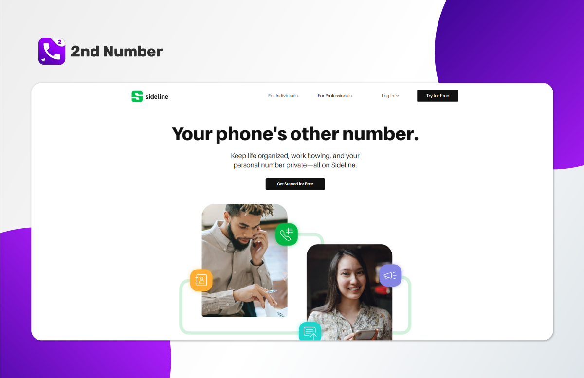Sideline phone number changing app