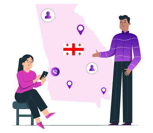 create local presence with connecting local customers of Georgia using Virtual phone number 